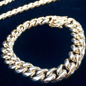 CUBAN LINK 18K GOLD NEW BRACELET MADE IN ITALY